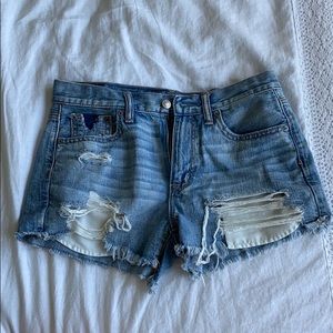 American Eagle Distressed High Rise Shorts